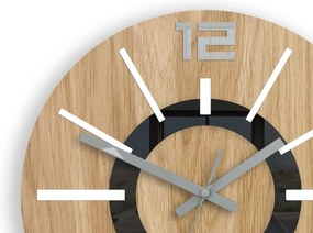 Dřevěné nástěnné hodiny Nordic 33 cm dub přírodní/bílé