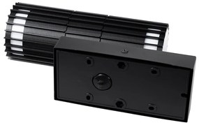 Vonkajšie nástenné svietidlo čierne s pohybovým senzorom 2-svetlo - Boris