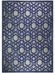 Flair Rugs, Kusový koberec Piatto Oro Blue – na von aj na doma, 80x150, modrá, chodba / predsieň