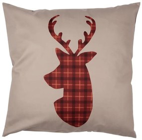 Béžová obliečka na vankúš s jeleňom Deer - 45*45 cm