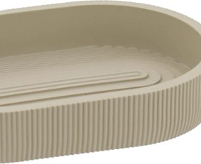 Sada kúpeľňových doplnkov Elya, béžová/s čiernymi prvkami