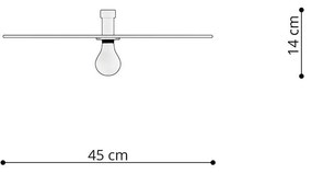 Nástenné svietidlo Sirkel, 1x čierne drôtené tienidlo, (fi 45 cm)