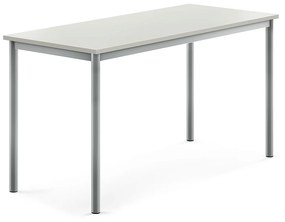 Stôl SONITUS, 1400x600x720 mm, HPL - šedá, strieborná