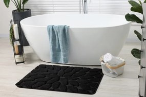 Kúpeľňový koberček SUPREME STONES kamienky, čierny