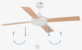 FARO 33350DC - Stropný ventilátor MALLORCA L biela/hnedá pr.132 cm + diaľkové ovládanie