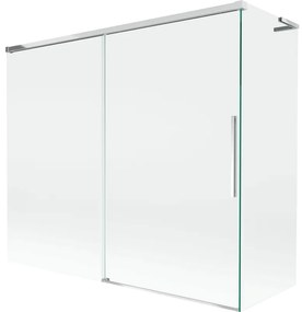 Mexen Rox, L posuvná 2-krídlová vaňová zástena 180 + 90 x 150 cm, 8mm číre sklo, chrómový profil, 8C9L-180-090-01-00