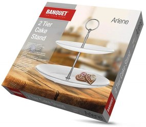 BANQUET ARLENE Stojan na cukrovinky sklenený 2 poschodový, číra 04282000