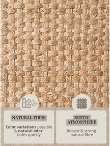 Obojstranný/ručne tkaný jutový behúň v prírodnej farbe 80x300 cm Fjord – Hanse Home