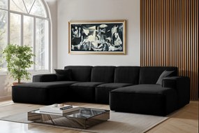 ROHOVÁ SEDAČKA LUCAS U 344 X 165 cm SALVADOR 19 ČIERNA