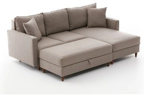 Béžová rohová pohovka (pravý roh) Eva – Balcab Home