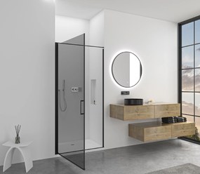CERANO - Sprchové krídlové dvere Porte L/P - 8 mm - čierna matná, grafitové sklo - 80x195 cm, CER-CER-8050BD7248