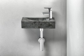 Sapho Sapho, BLOK kamenné umývadlo 38x8x14 cm, čierny Antracit, 2401-31