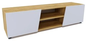 Elegantný TV stolík NIEMI 160 cm - dub/biela