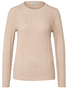 Pletený pulóver s vrkočovým vzorom, krémový
