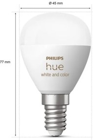 SADA 2x LED RGBW Stmievateľná žiarovka Philips Hue WACA P45 E14/5,1W/230V