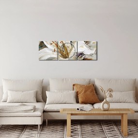 Obraz - Abstrakcia s ľaliou (s hodinami) (90x30 cm)