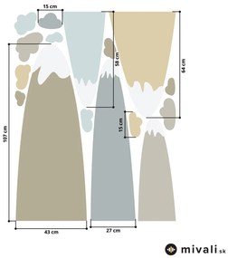 Samolepky na stenu - Hory s mráčikmi