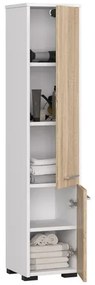Kúpeľňová skrinka FIN 2D - biela/dub sonoma