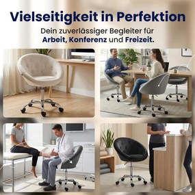 Pracovná stolička London zamat - sivá