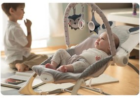Hojdacie kreslo s vibráciami Ricokids - sivé