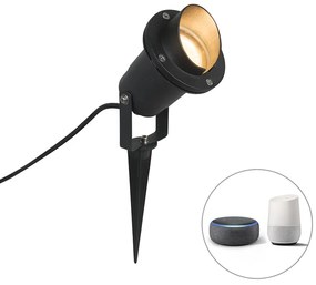 Inteligentný bodový reflektor čierny IP65 vrátane wifi GU10 - Done