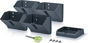 PROSPERPLAST Vertikálne kvetináče s nožnicami na bylinky MINI CASCADE antracit