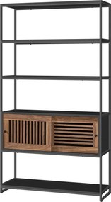 Regál E1121 BK, kov, čierna