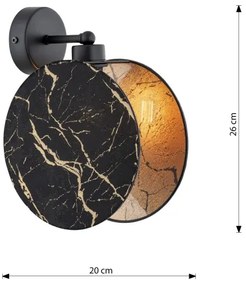 Nástenná lampa MOTIF 1xE27/15W/230V čierna/zlatá