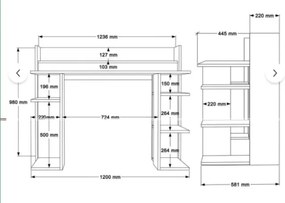Psací stůl Houseland Brody bílý