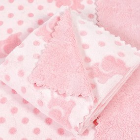 Goldea kvalitná detská deka z mikrovlákna - ružoví sloníci s bodkami 75 x 100 cm