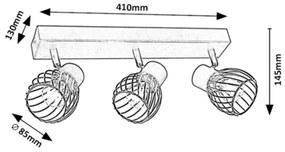Rabalux 73003 - Bodové svietidlo ABERAMA 3xE14/10W/230V