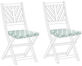 Sada 2 vankúšov na záhradnú stoličku zelená/biela TERNI Beliani