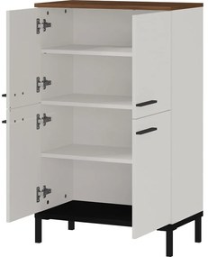 Svetlosivá vysoká kúpeľňová skrinka v dekore orecha 60x97 cm Yonkers - Germania