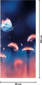 Fototapeta na dvere - Púpavy s modrým motýľom (95x205cm)