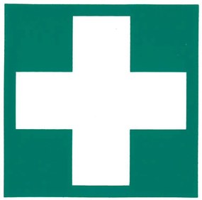 Prvá pomoc 105x105 mm samolepka