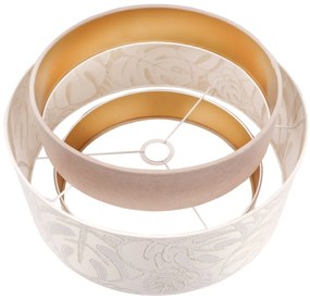 Závesné svietidlo Werona duo 7, 1x krémové/béžové textilné tienidlo so vzorom, w, g