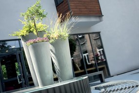 Plastový kvetináč DTUS250E 25 cm - sivý betón