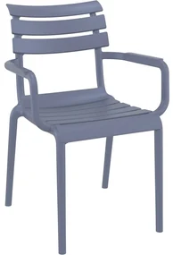 PARIS záhradná stolička s podrúčkami dark grey