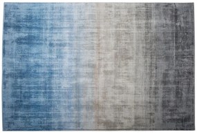 Viskózový koberec 140 x 200 cm sivá/modrá ERCIS Beliani