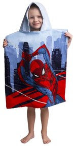 Modro-červené froté detské pončo Spider-Man - Jerry Fabrics