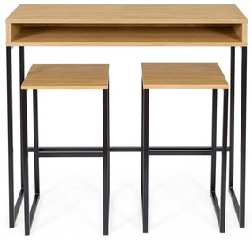 Pracovný stôl s doskou v dubovom dekore 35x100 cm Frame – Woodman