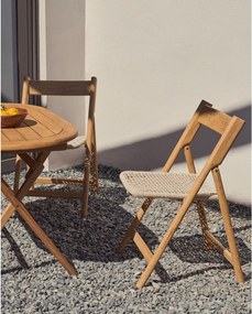 Drevená záhradná stolička v bielo-prírodnej farbe Dandara – Kave Home