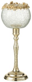Transparentní svietnik na nožičke so zdobením a kamienky Volve  L - Ø10*33cm