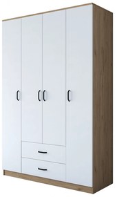 Šatní skříň BA 112 140 cm ořech/bílá