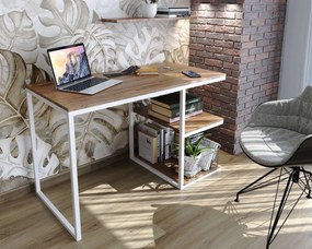 Písací stôl BELLA dub stirling + biela