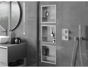 Mexen X-Wall-R, polička na zapustenie na obklad s golierom 30 x 30 cm, oceľová, 1910303010S