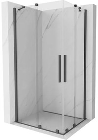 Mexen Velar Duo, sprchový kút s posuvnými dverami 90(dvere) x 80(dvere) cm, 8mm číre sklo, grafitový profil, 871-090-080-02-66