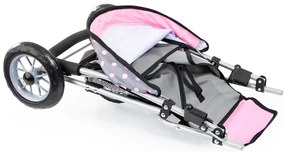 Bayer Design Kočík pre bábiky dvojičky Duo (sivá/bodky)  (100355100)