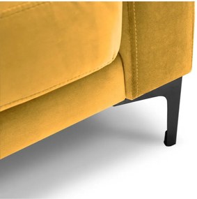 Žltá zamatová leňoška Kooko Home Harmony, pravý roh