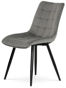 Jedálenská stolička BECCA — kov, látka, čierna / sivá